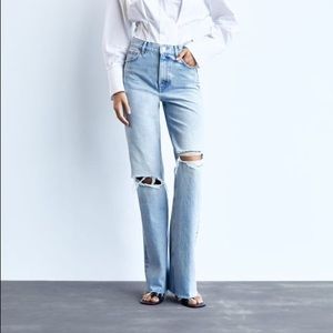 Zara Wide Leg Hi Rise Jeans